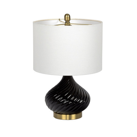 LITEX INDUSTRIES 20.25" Table Lamp
, Black Ceramic Base and White Shade BL19BK